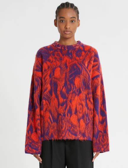 Maglia boxy in lana jacquard