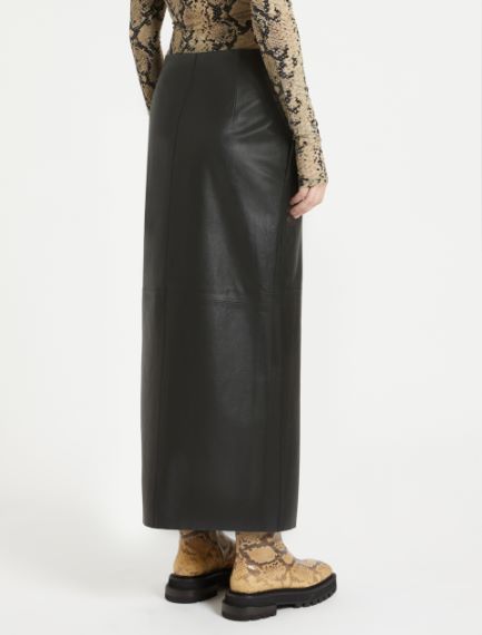 Nappa leather pencil skirt