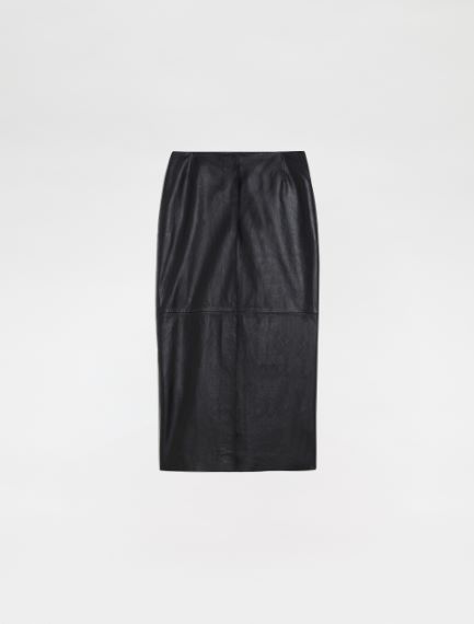Nappa leather pencil skirt