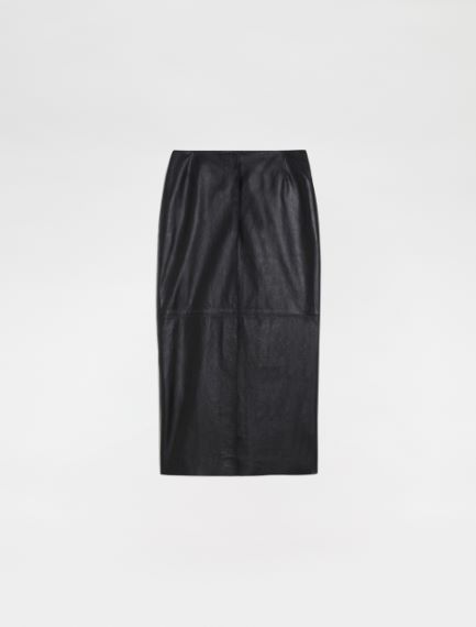 Nappa leather pencil skirt