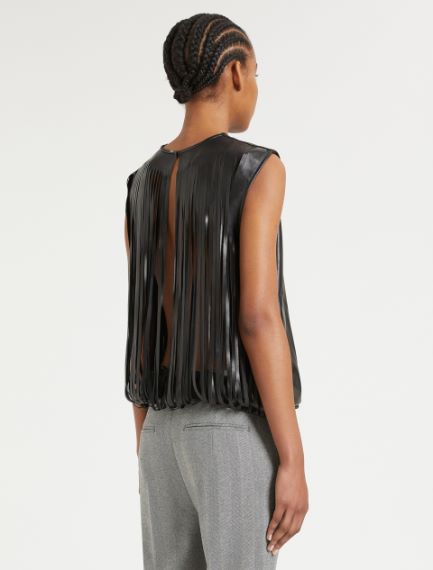 Sleeveless Nappa leather top