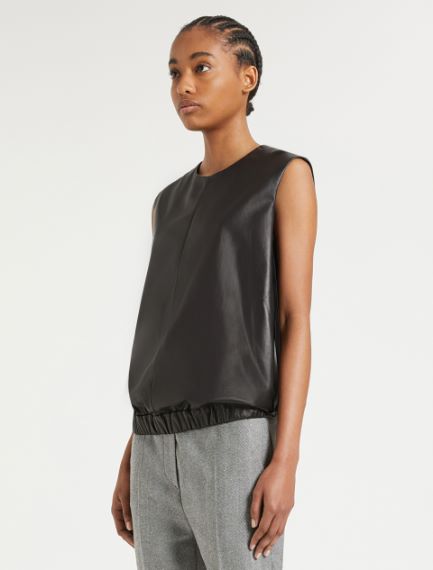Sleeveless Nappa leather top