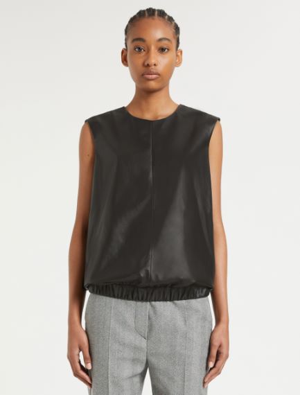 Sleeveless Nappa leather top