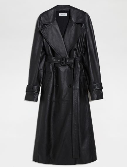 Nappa leather trench coat