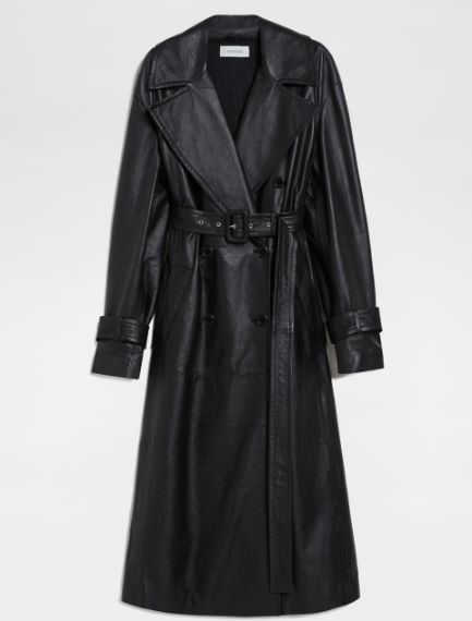 Nappa leather trench coat
