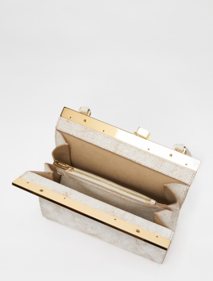Borsa clutch in pelle craquelè