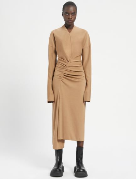 Gathered jersey dress