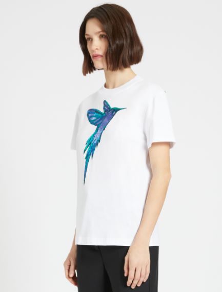 T-shirt con ricamo a paillette