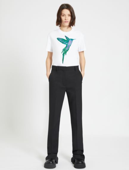 T-shirt con ricamo a paillette