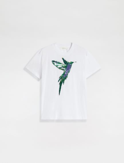 T-shirt con ricamo a paillette