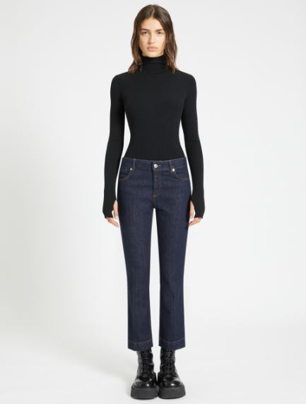 5-pocket mini-flare cropped trousers