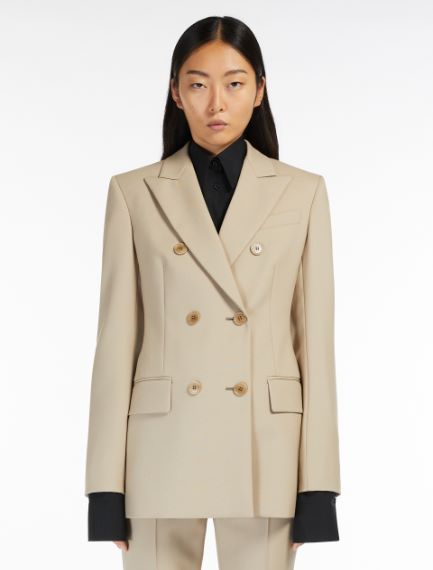 Double-breasted pure wool blazer