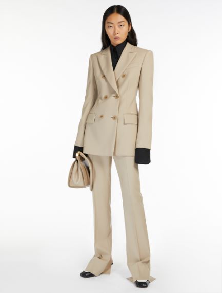 Double-breasted pure wool blazer