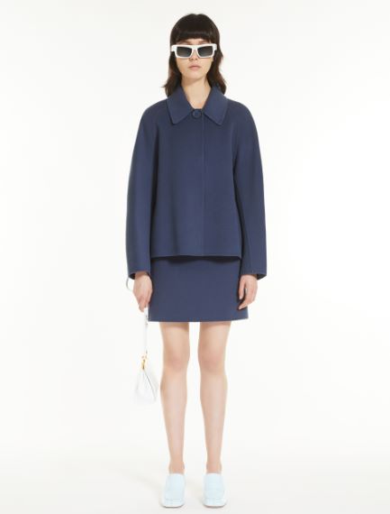 Cocoon-fit wool pea coat