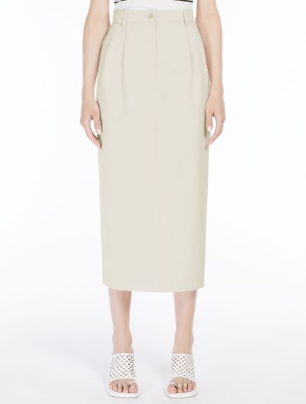 Cotton bull denim straight skirt