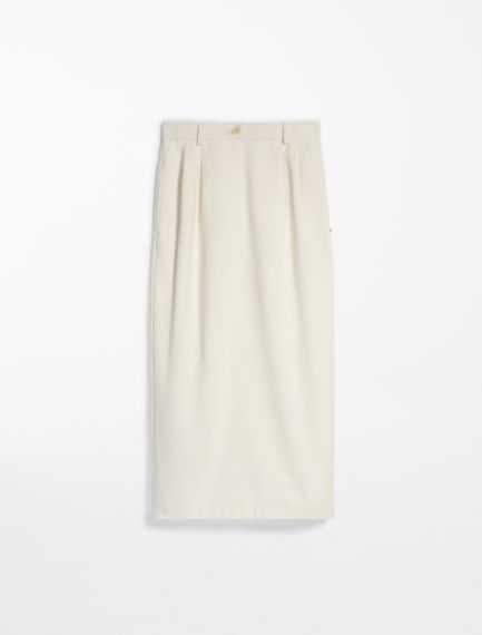 Cotton bull denim straight skirt