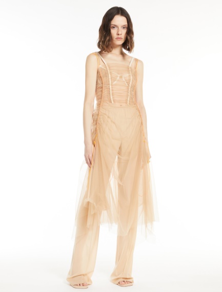 Pantalone lungo in georgette