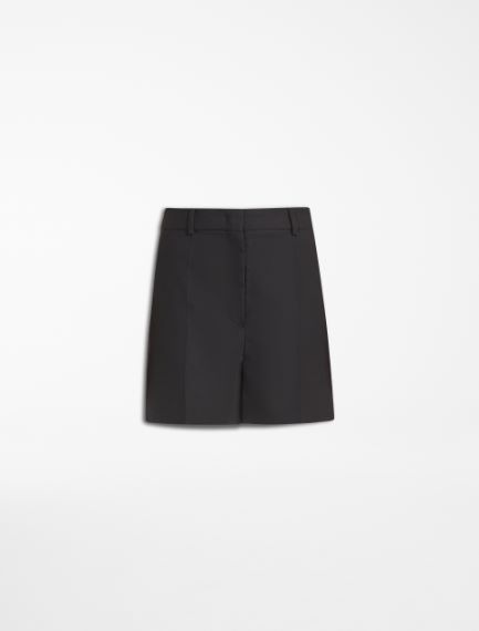 Cotton/viscose basketweave Bermuda shorts