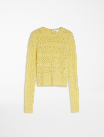 Openwork sweater in wool and cashmere yarn