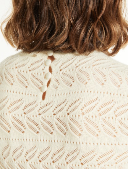 Openwork sweater in wool and cashmere yarn