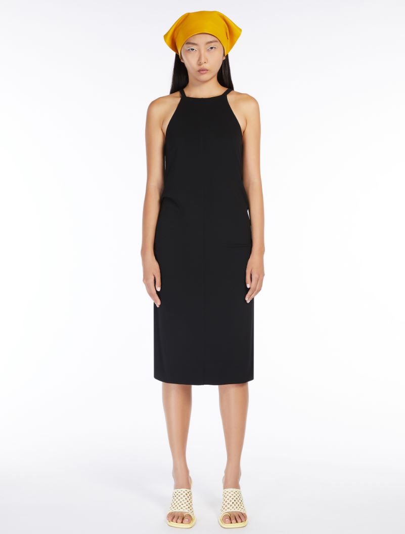 Draped jersey dress, black - Sportmax