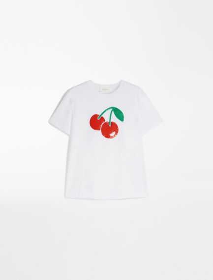 Embroidery and sequin-embellished T-shirt