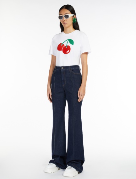Embroidery and sequin-embellished T-shirt