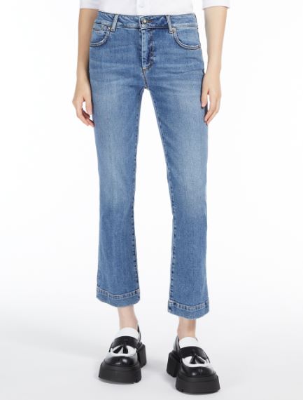 Denim crop mini flare