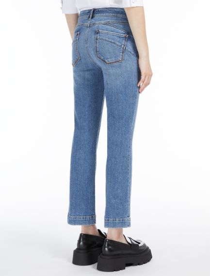 Denim crop mini flare
