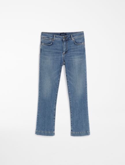 Denim crop mini flare