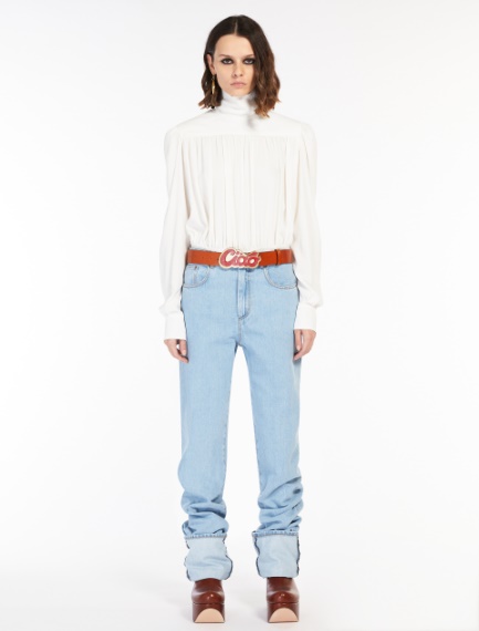 Blusa in crêpe de Chine