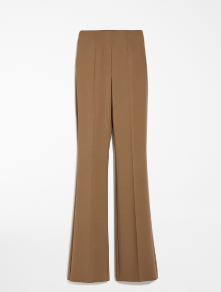 High-waisted, flared trousers