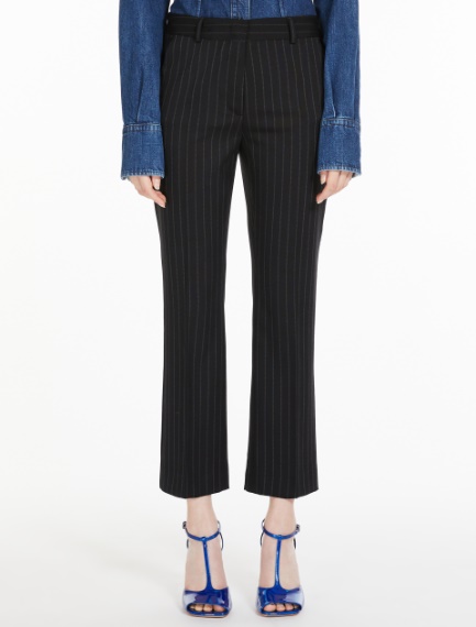 Trumpet flared cropped trousers