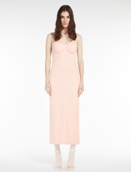 Stretch cashmere bustier dress