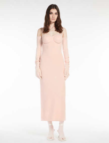 Stretch cashmere bustier dress