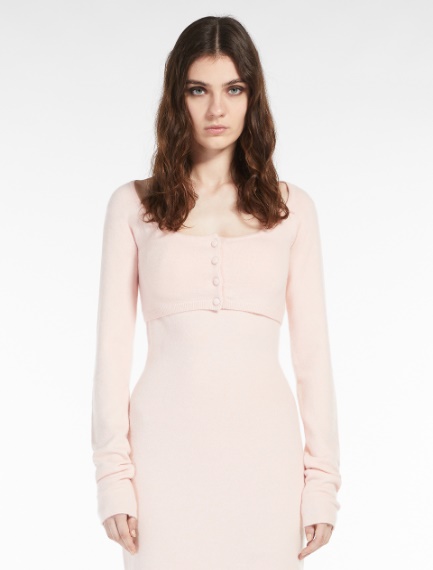 Stretch cashmere mini cardigan