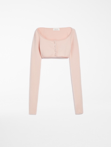 Stretch cashmere mini cardigan
