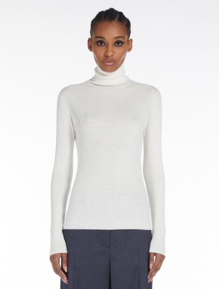 Mock polo neck jumper with contrasting stripes