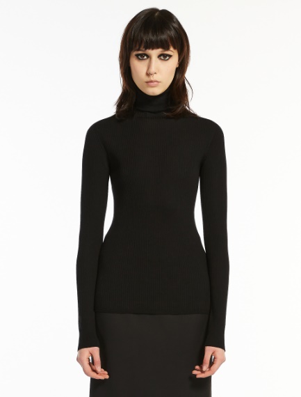Mock polo neck jumper with contrasting stripes