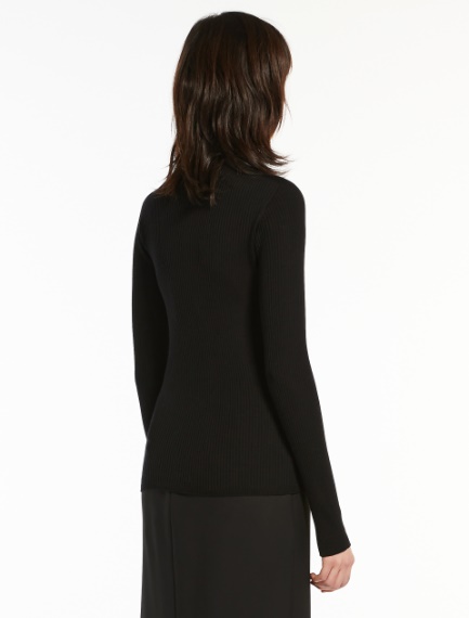 Mock polo neck jumper with contrasting stripes