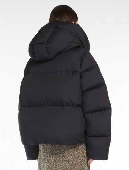 Oversized down jacket with detachable hood