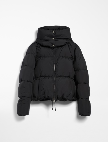 Oversized down jacket with detachable hood