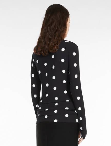 Stretch-jersey mock polo neck jumper