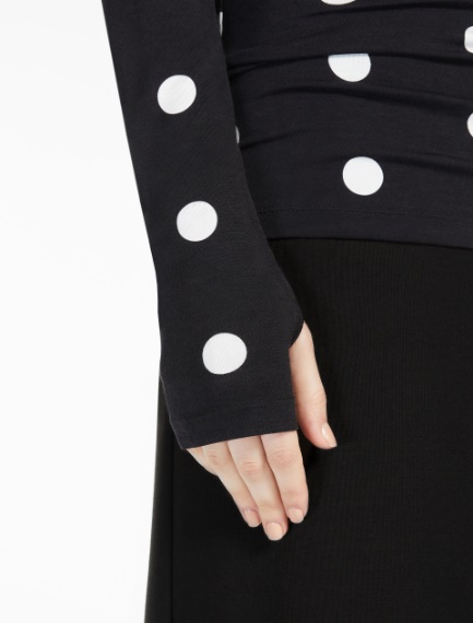Stretch-jersey mock polo neck jumper