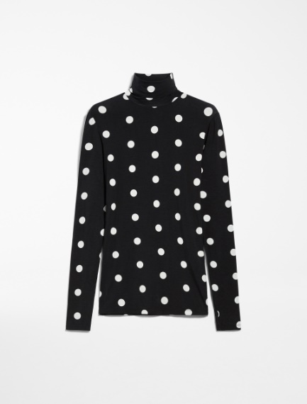 Stretch-jersey mock polo neck jumper