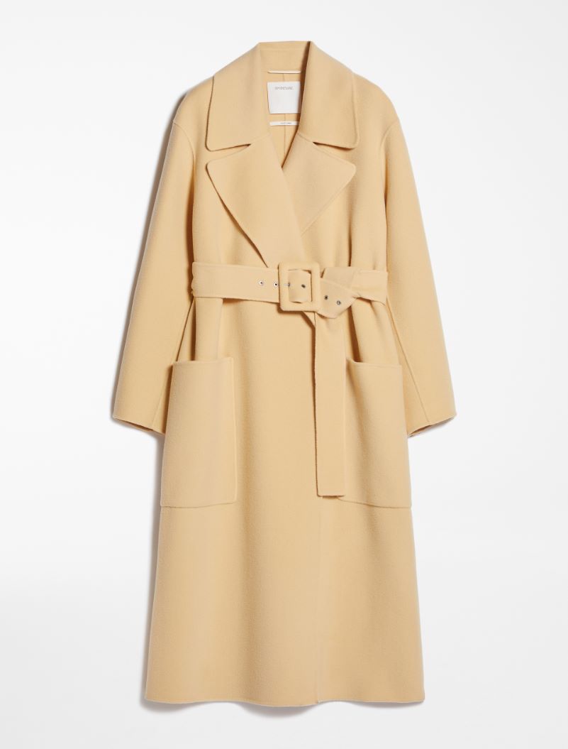 Double-faced wool coat with wide lapels - Vanilla - Sportmax Double-faced wool coat with wide lapels - Vanilla - Sportmax