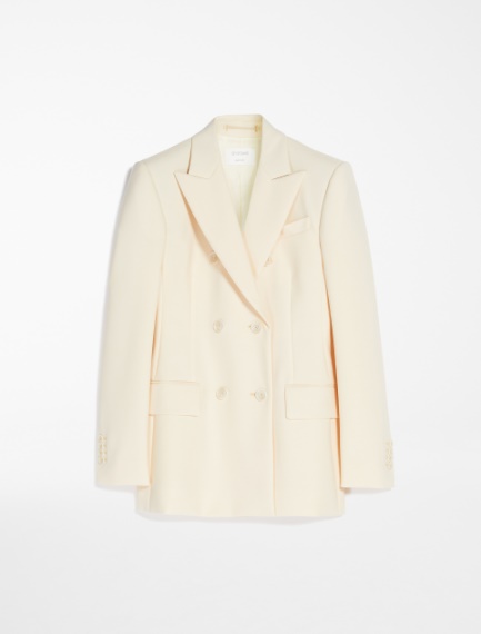 Stretch wool blazer, ivory | Sportmax