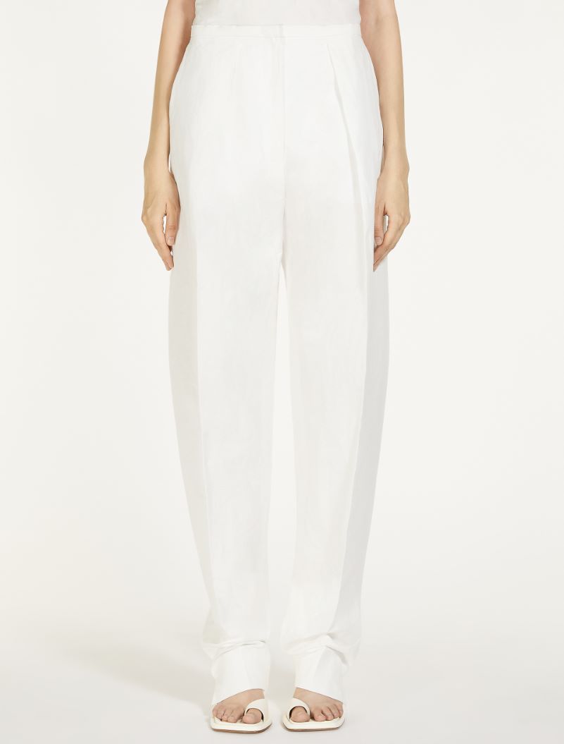 Cotton and linen trousers - White - Sportmax Cotton and linen trousers - White - Sportmax