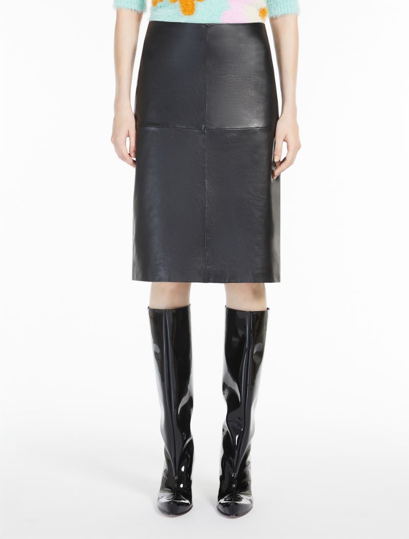 Nappa leather skirt - Black - Sportmax Nappa leather skirt - Black - Sportmax