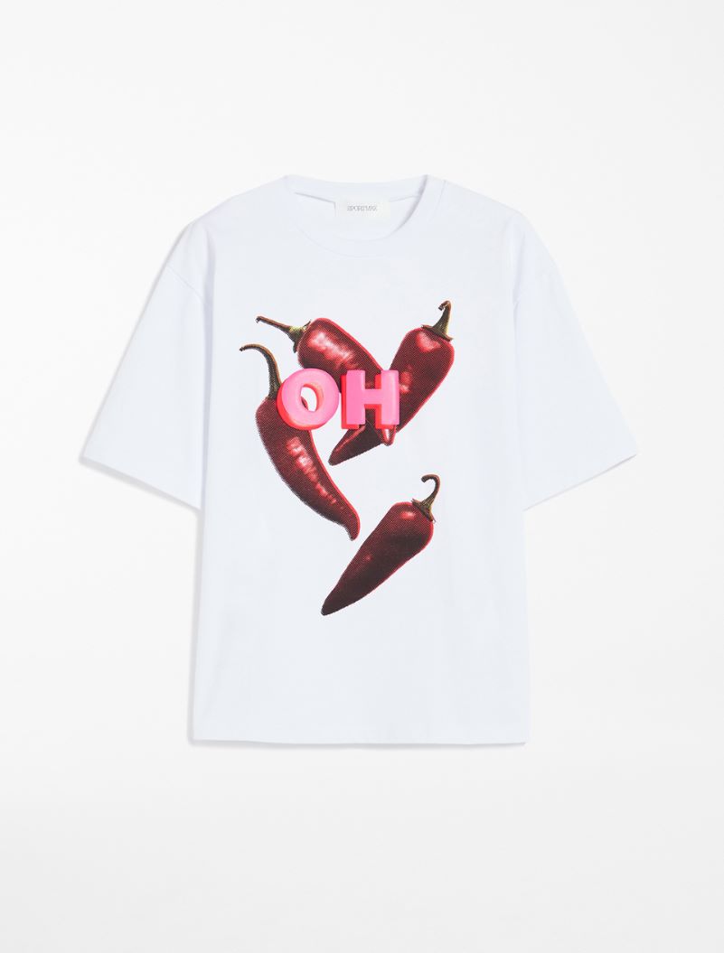 Boxy T-shirt with print - Optical white - Sportmax Boxy T-shirt with print - Optical white - Sportmax